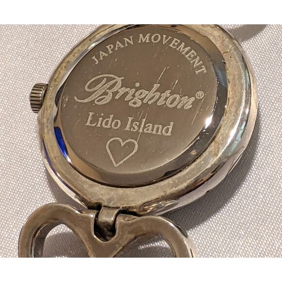 Vintage Brighton Lido Island Silver Plated Heart Link Quartz Watch Toggle Clasp - Picture 15 of 15